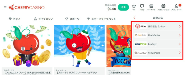 次に利用したい出金方法を選びましょう。